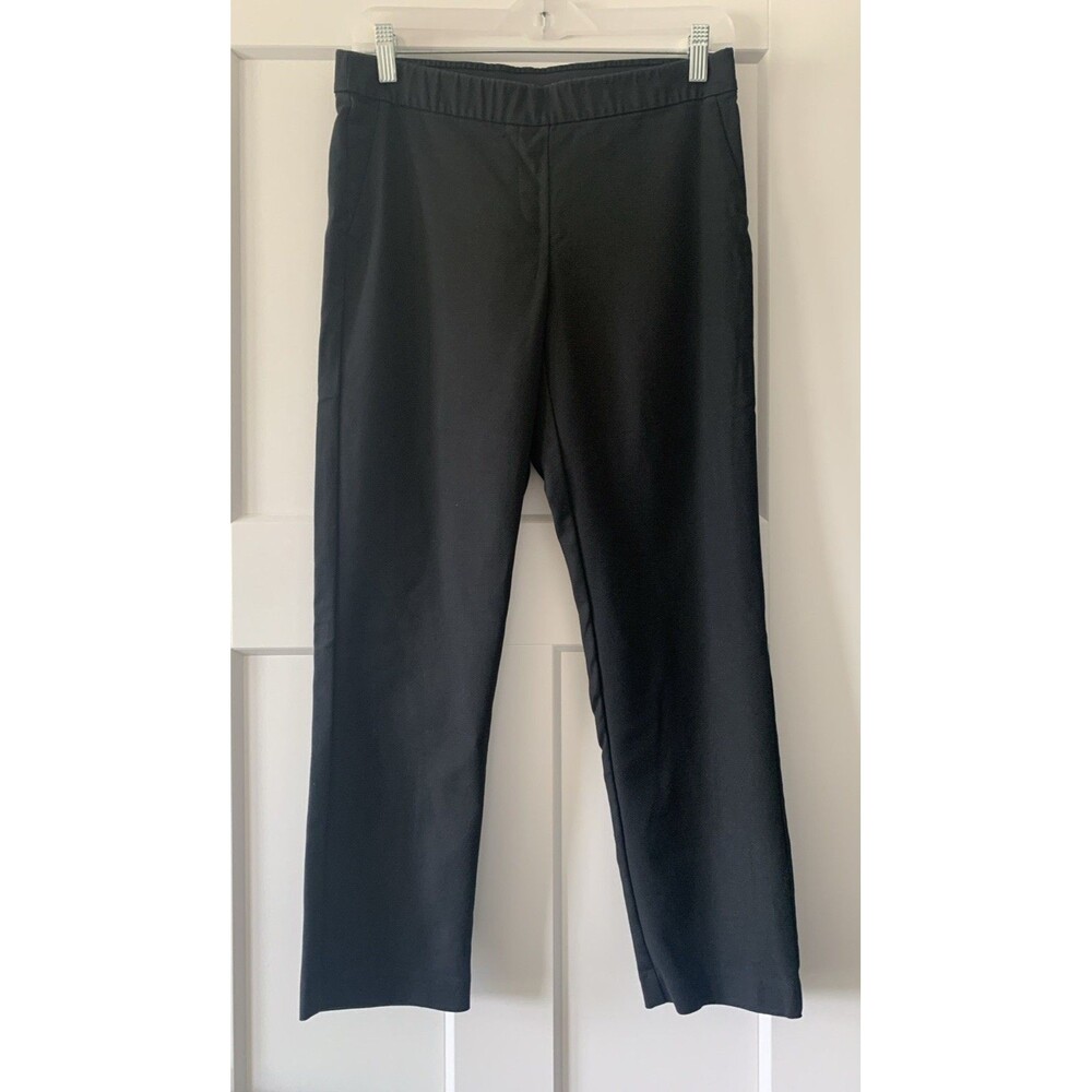 J. Jill Black Pull On Elastic Waistband Tapered Ankle Length Pants Sz 6P Stretch